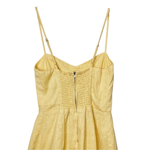 Reformation Roarke Butter Yellow Linen Women’s Strappy Mini Dress Sz 6 - Picture 12 of 15
